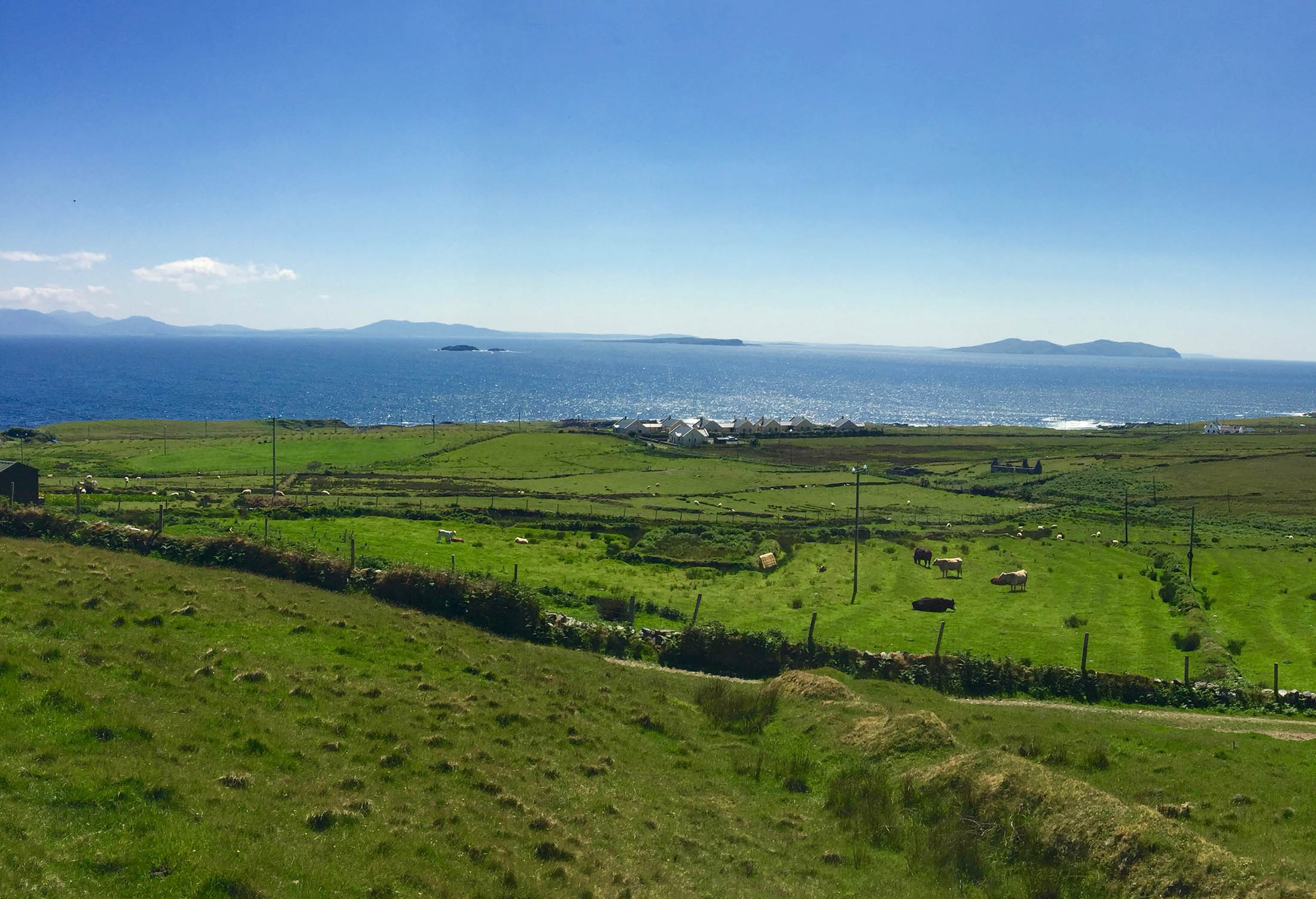 Looking out towards Inishbofin from Clare Island, Ireland