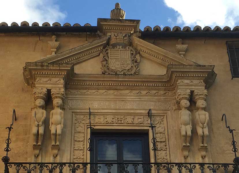 Adam and Eve frieze on Palacio portal. Ronda Photos - mountaintop city in Spain’s Malaga province.