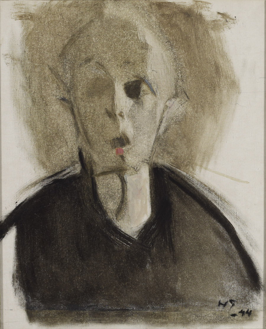 Self-portrait with a red spot, Helene Schjerfbeck,1944. Photographer Tuomi, Henri